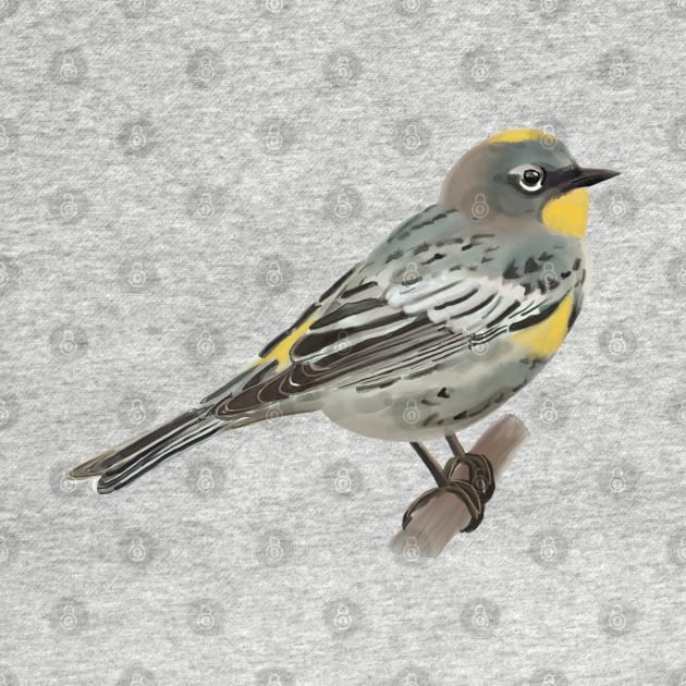 Yellow-Rumped Warbler Digital Painting by MariaWorkman